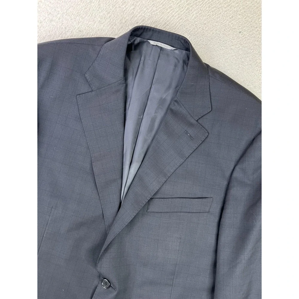 Canali Mens 44R Gray Glen Plaid Wool Suit Jacket Classic Fit Made Italy 2 Button